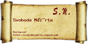 Svoboda Márta névjegykártya